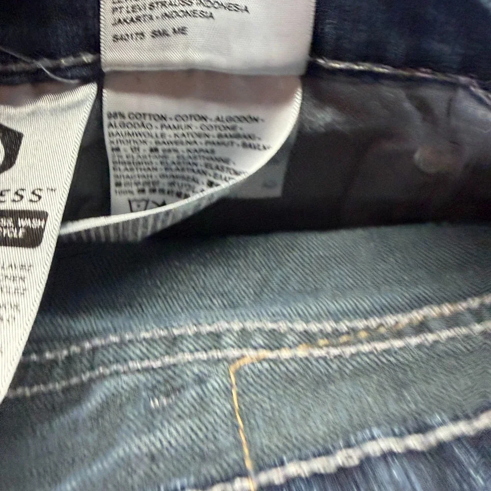 Levi's 505 Jeans Men 38x30 Blue Cotton Denim Straight Leg Workwear Faded Stretch